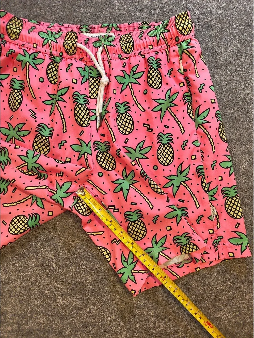 Maamgic Pineapple Palm Tree Swim Trunks XS Pink Tropical Shorts